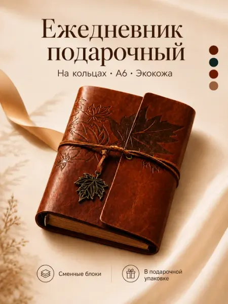 Monvera Ежедневник недатированный подарочный на кольцах а6