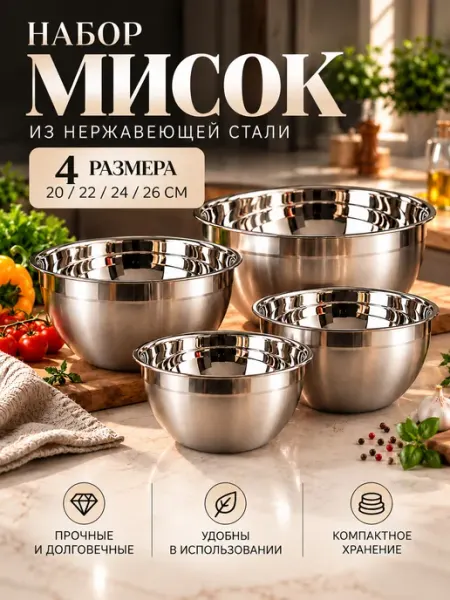 PV Миска салатники набор посуды нержавеющая сталь