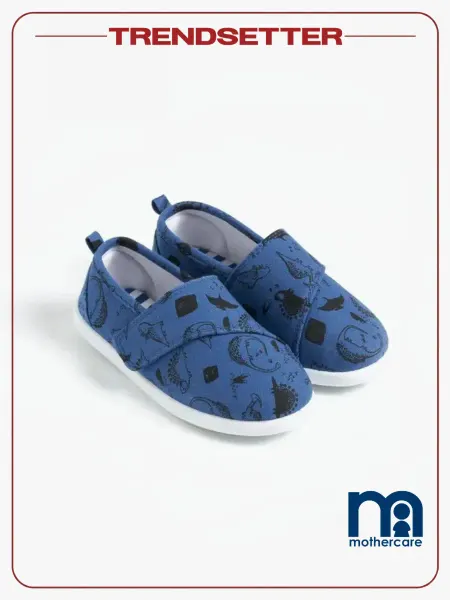 Mothercare Тапочки детские в садик домашние слипоны с принтом