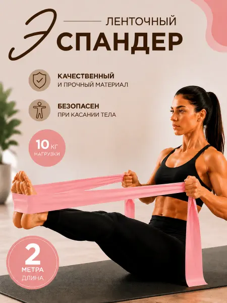 MrFit Эспандер ленточный для фитнеса и йоги, лента эластичная
