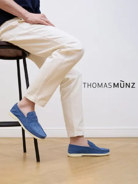 THOMAS MUNZ Мокасины летние натуральная кожа дышащие легкие