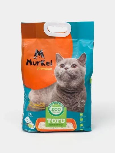Наполнитель для кошачьего туалета Murkel Tofu, без ароматизаторов, 12 л