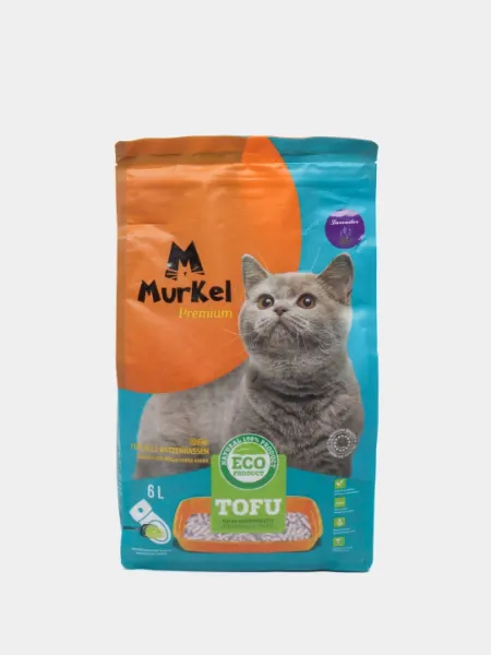 Наполнитель для кошачьего туалета Murkel Tofu, с ароматом лаванды, 6 л