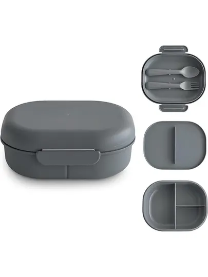 Ланчбокс Mushie, с ложкой и вилкой, 1 шт
