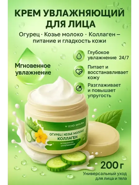 NAILYA Увлажняющий крем для лица с коллагеном