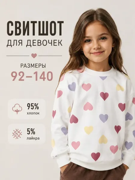 NATIVIA Толстовка свитшот без начеса