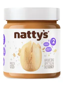 Nattys Арахисовая паста без сахара хрустящая Кранч с морской солью, 525 гр