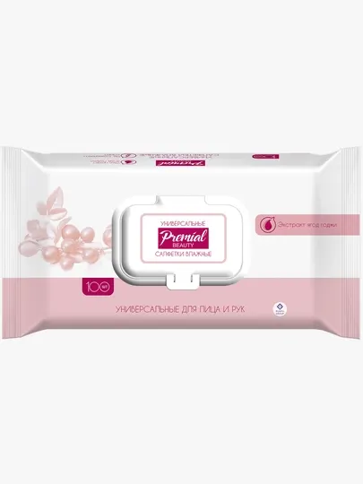 Салфетки влажные универсальные PREMIAL natural, с экстрактом ягод годжи 100 шт