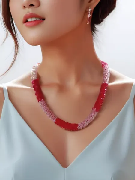 NaturalBeauty Бусы бижутерия стеклянные короткие на шею