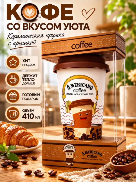 NDJ Кружка для чая, для кофе подарочная