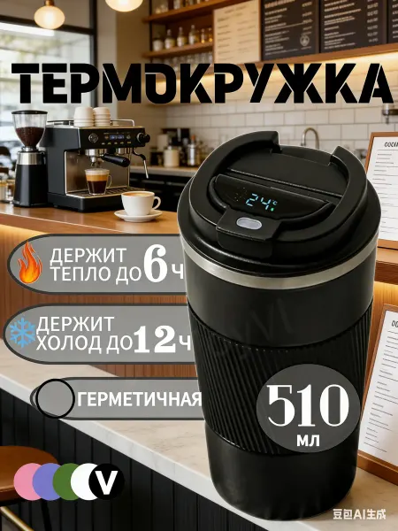 NewTimMore Термокружка для кофе чая автомобильная 510мл