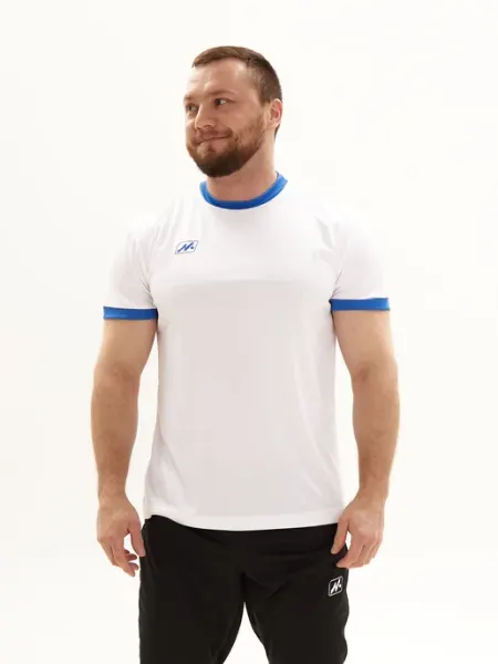 Nice Sport Футболка спортивная синяя с контрастными окантовками
