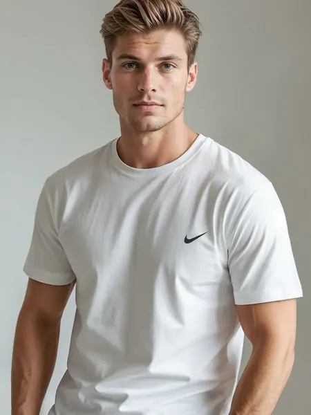 Nike Футболка белая базовая оверсайз с принтом