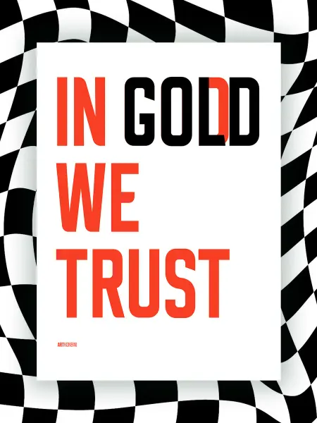 NIPPON PRINTS Мотивационный постер IN GOLD WE TRUST