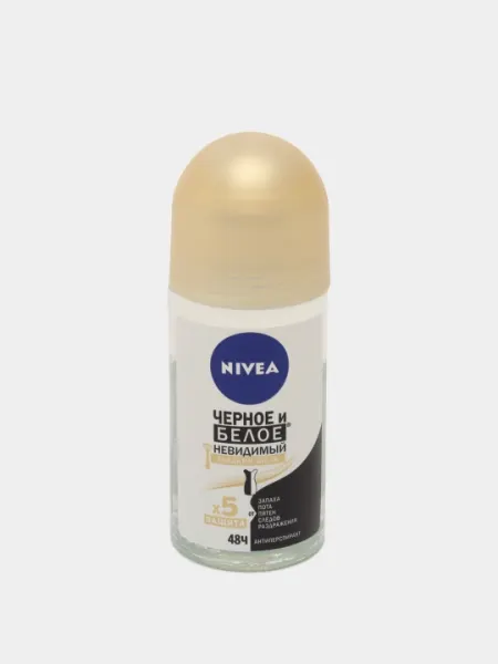 Антиперспирант-ролик для женщин NIVEA гладкий шёлк, защита для чёрного и белого, 50 мл