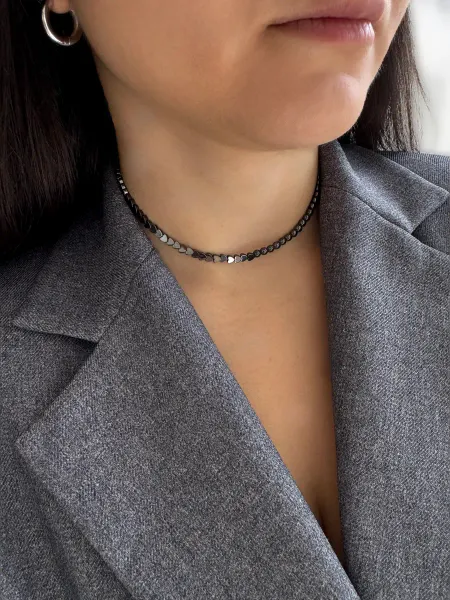 NKiShop Чокер из гематита бижутерия сердце