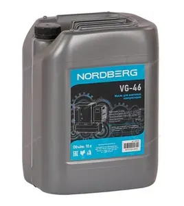 Масло компрессорное VG-46 для винтовых и роторных компрессоров, 10 л NORDBERG