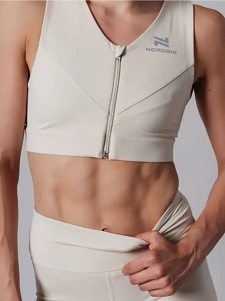 NORDSKI Спортивный топ Training Zip Beige W для фитнеса и бега