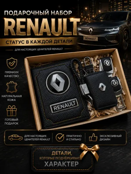 Oblozhka55 Обложка для автодокументов Renault, подарочный набор