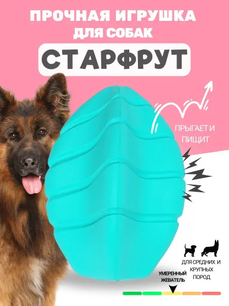 OllyPet Игрушка для собаки грызак с пищалкой Старфрут