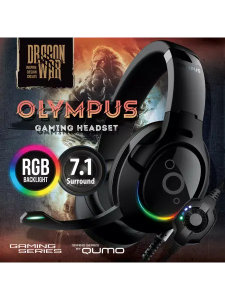 Qumo Наушники игровые для ПК Olympus, RGB, USB