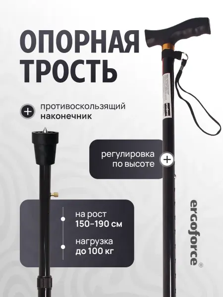 Трость опорная женская для ходьбы и реабилитация с УПС