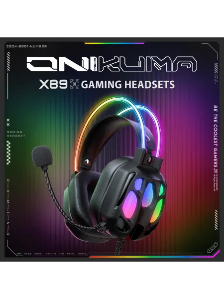 ONIKUMA Игровые наушники X89 с RGB и микрофоном