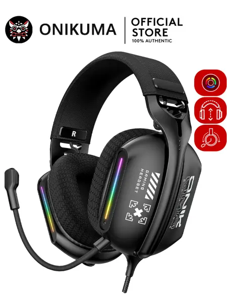 ONIKUMA Наушники игровые проводные большие с микрофоном X12