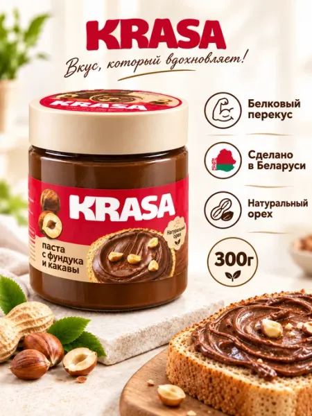 Красный пищевик Шоколадная паста ореховая с фундуком