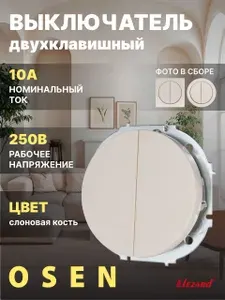 Выключатель двойной слоновая кость Osen