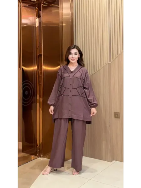 Повседневный костюм двойка из лена Oversize