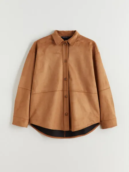 LC Waikiki Женская Рубашка Oversize Под Замшу