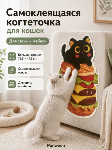 Panwoon Когтеточка кошке, самоклеящаяся, наклейка