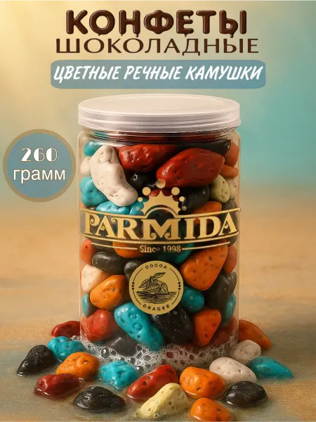 Parmida Конфеты шоколадные Цветные камушки 260гр