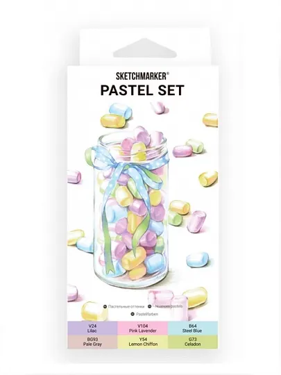 Набор маркеров SKETCHMARKER Pastel, 6 штук, пастельные оттенки