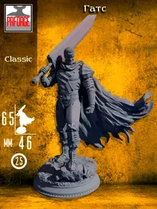 Гатс Берсерк, миниатюрная фигурка для настольных игр ДнД, Pathfinder и других