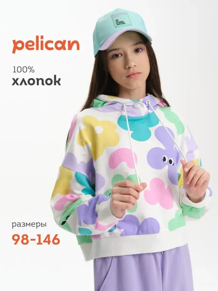 Pelican Толстовка укороченная с капюшоном