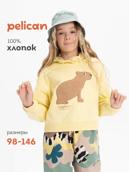 Pelican Худи с капюшоном и принтом капибара