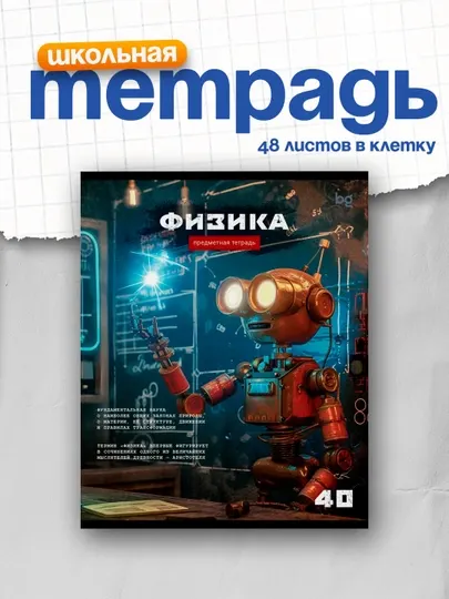 Тетрадь предметная 40л. BG "Робот" - Физика, эконом