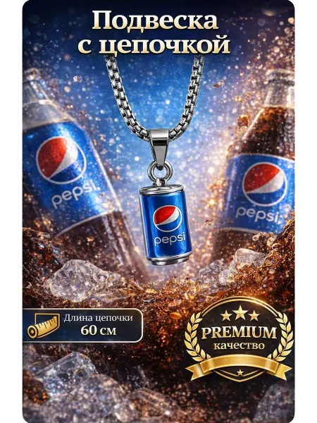 Цепочка на шею с подвеской Pepsi