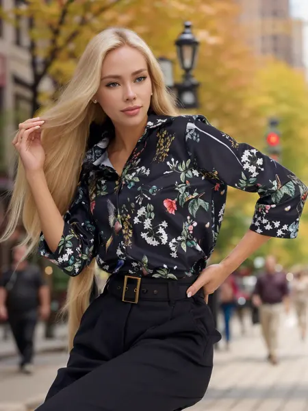 To be perfect Блузка рубашка нарядная с коротким рукавом