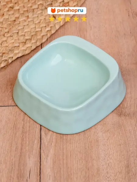 PetShop Миска керамическая для кошек и собак 220 мл, бирюзовая