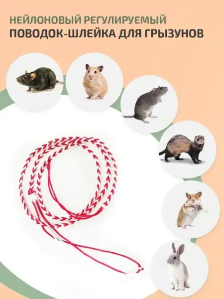 PETSROOM Шлейка для крыс поводок для грызунов хомяков хорьков дегу