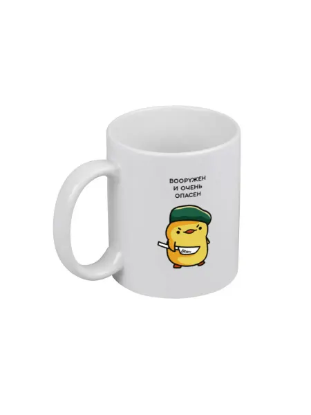 PICHSHOP Кружка белая для чая и кофе с принтом Вооружен и о