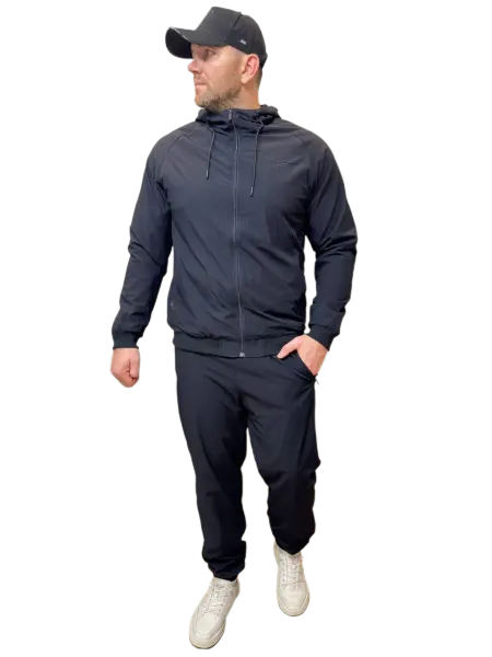 PijonStyle Спортивный костюм на молнии с капюшоном ветровлагозащитный
