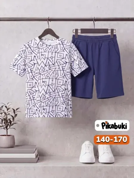 PIKABUKI Костюм с шортами и футболкой подростковый летний