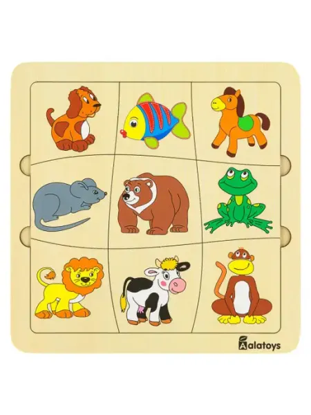 Pingvi toys Пазл-ассоциации "Животные" игрушка развивающая