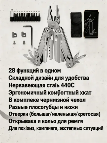 Pinsen Подарочный набор инструментов универсальный Мультитул турис