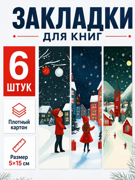 PlanMania Новогодние закладки для книг "Скандинавская зима"
