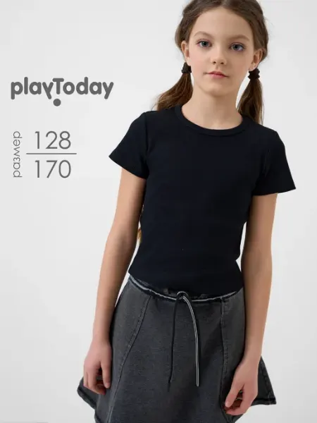 PlayToday Футболка базовая в рубчик для подростка
